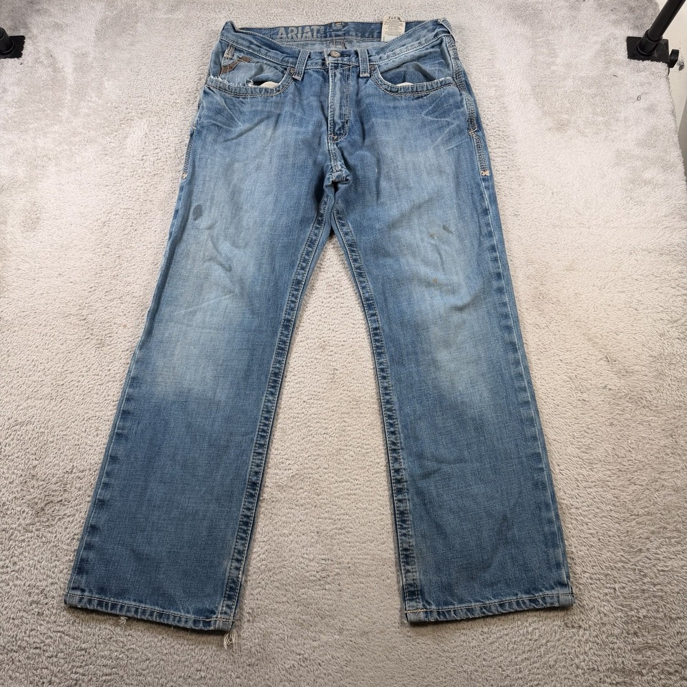 Ariat M4 Jeans Men 32x30 (Fit 32x28) Blue Denim Relaxed Boot Cut Cowboy Workwear